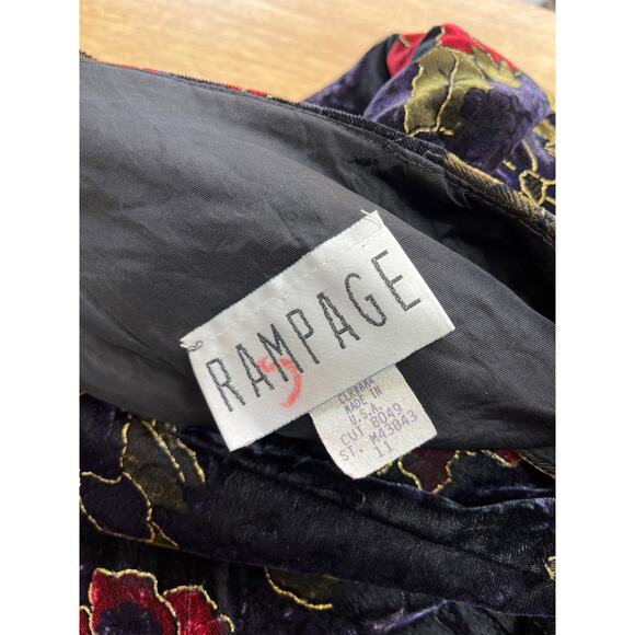 Vintage 90s Y2K Rampage Dark Romantic Whimsigoth Floral Halter Mini Dress - Picture 7 of 8